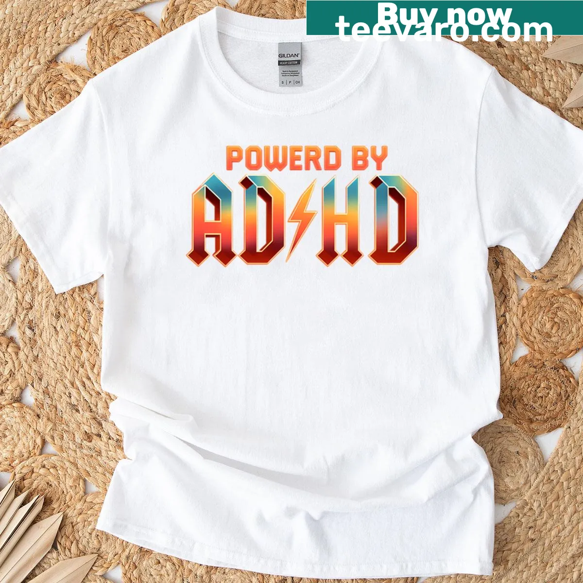 Humorous Autism saying shirt with bold text about ADHD and life — on a men's t-shirt