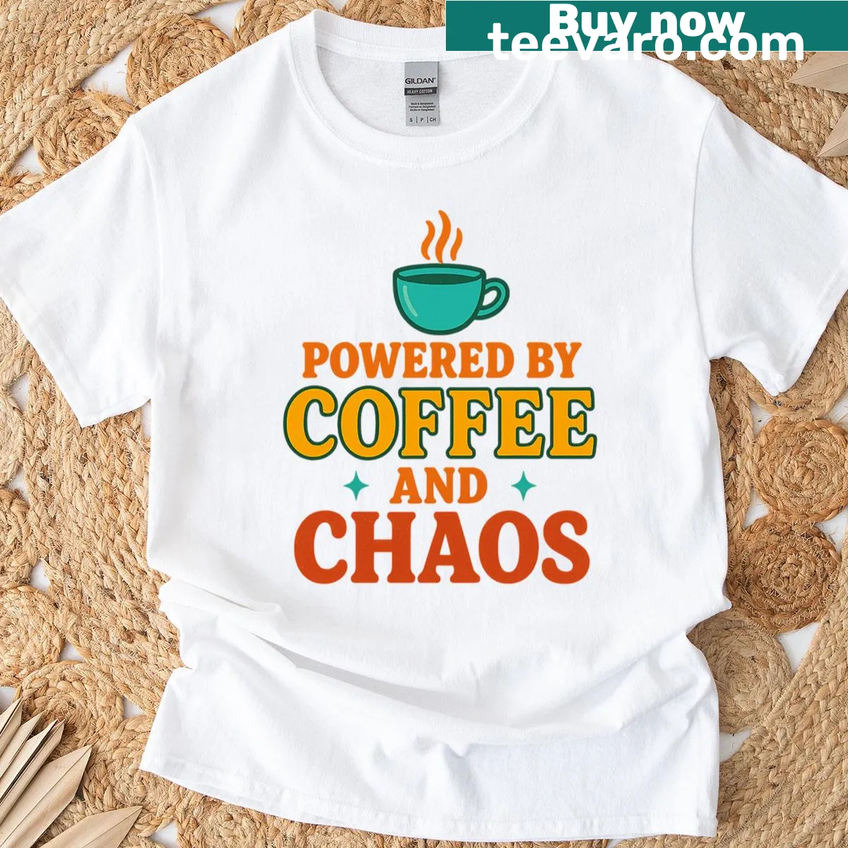 Funny coffee quote on a t-shirt celebrating coffee lovers — on a men's t-shirt