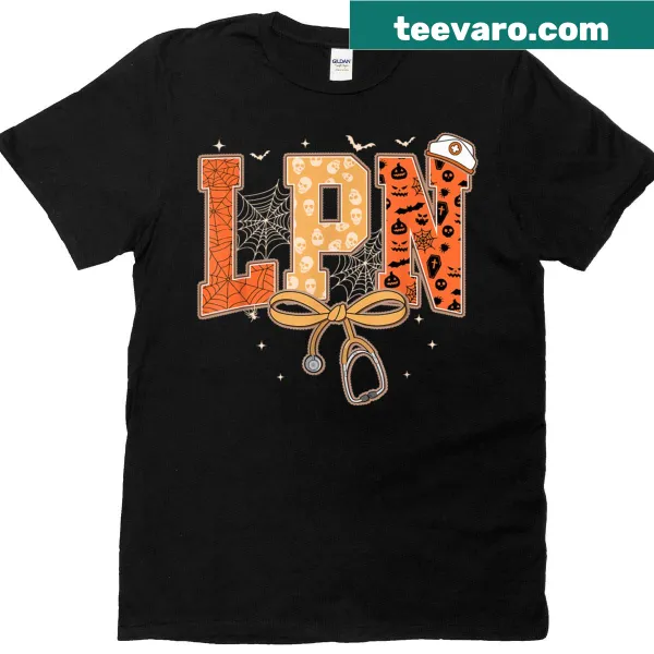 Girly t-shirt with a playful Halloween design featuring a stethoscope