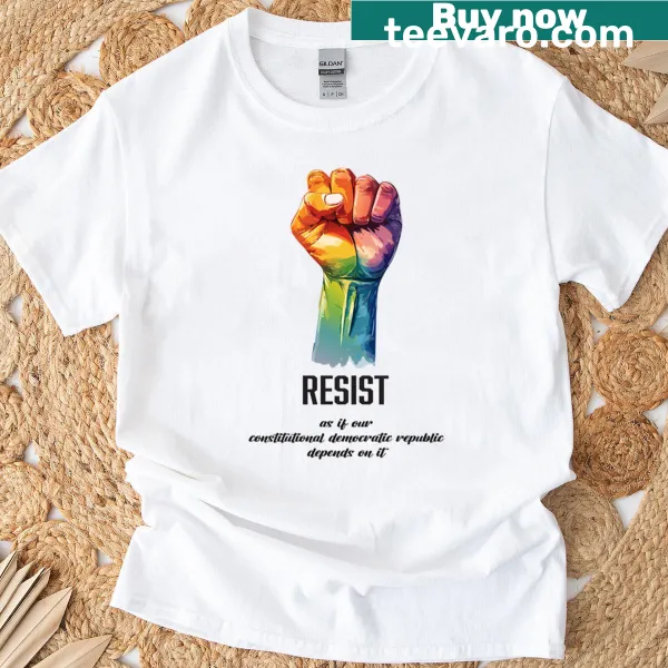 T-shirt with bold typography promoting civic engagement and democracy