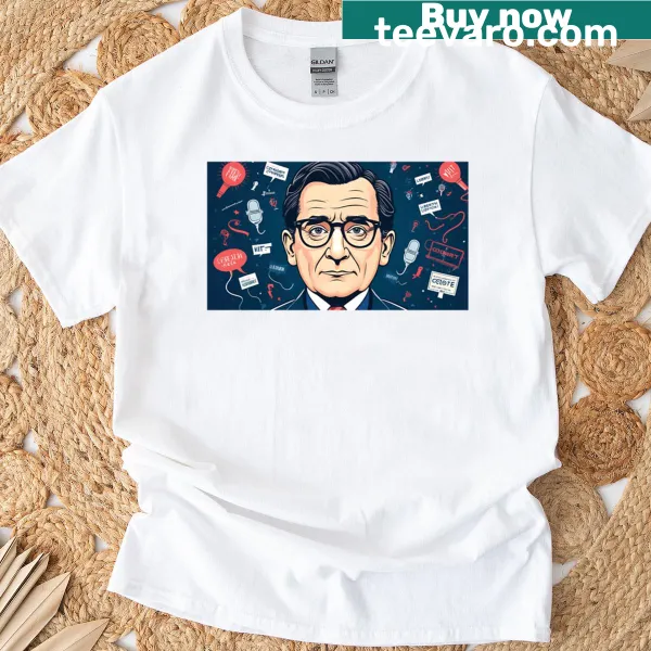 Minimalist oversized T-shirt with a satirical superpower design