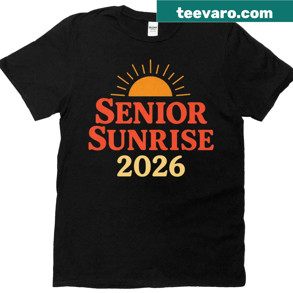 T-shirt celebrating Senior Sunrise for graduating class of 2026 — on a men's t-shirt