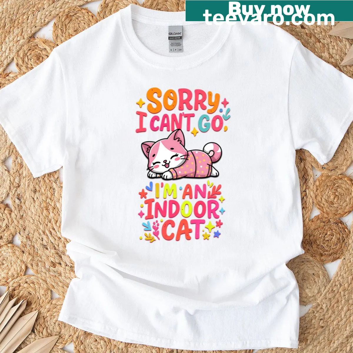 Cute kawaii T-shirt with a burrito kitty illustration — on a men's t-shirt