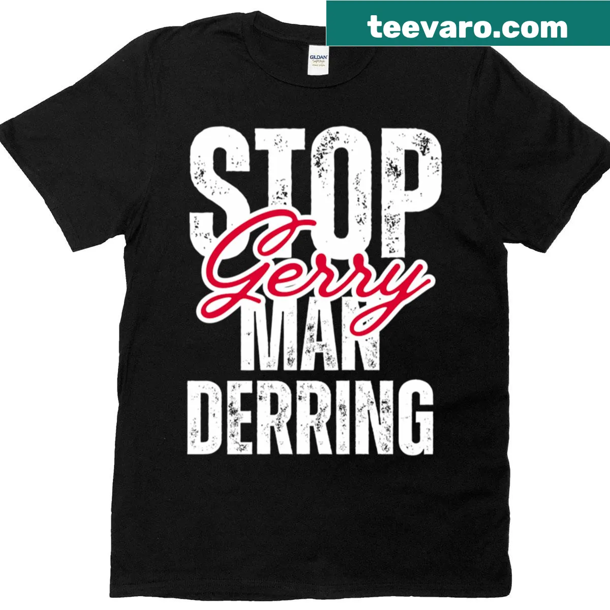 Bold political statement t-shirt against gerrymandering and fascism — on a men's t-shirt