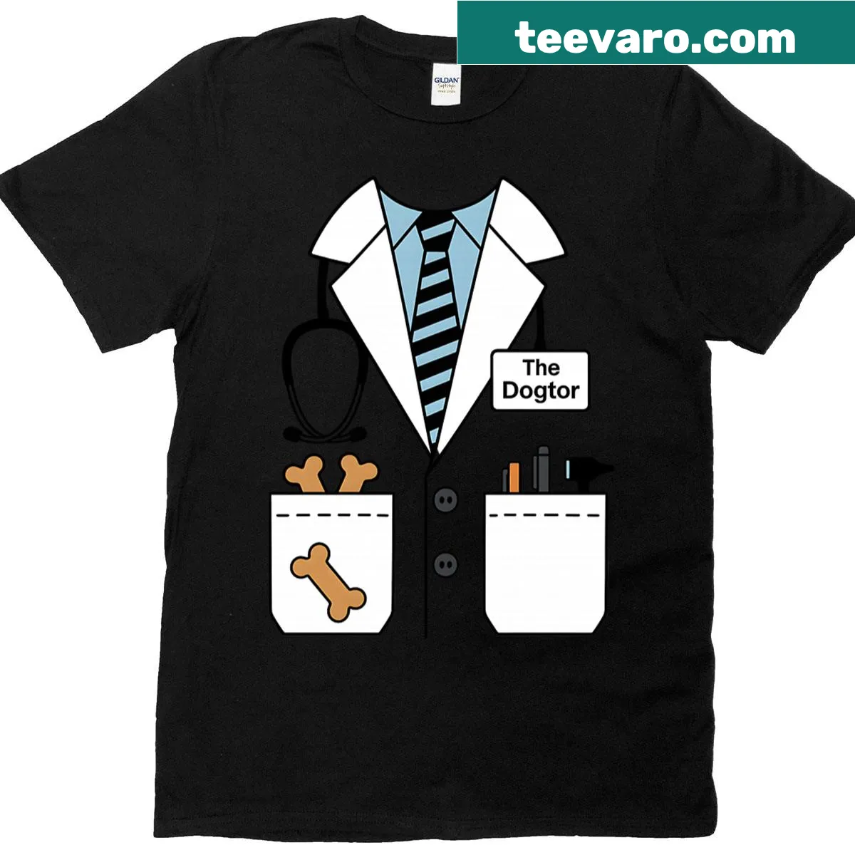 Playful 'Dogtor' graphic t-shirt for dog lovers — on a men's t-shirt