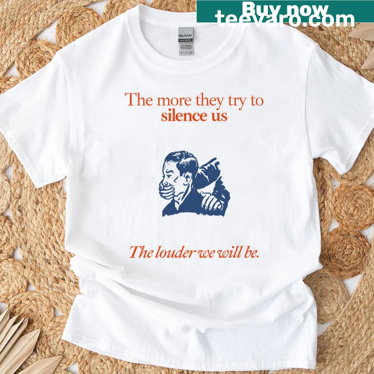Bold typography t-shirt promoting free speech with a powerful message — on a men's t-shirt