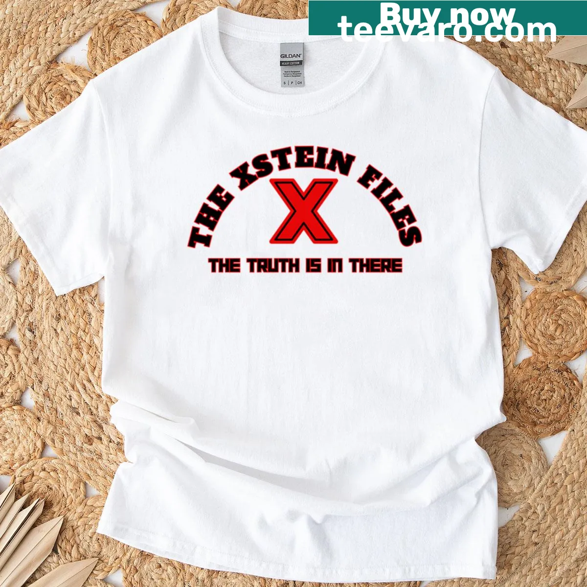 Mystery-themed t-shirt with bold text about hidden truths — on a men's t-shirt