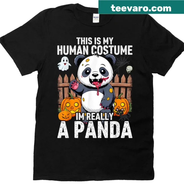 Cartoon panda graphic Halloween T-shirt