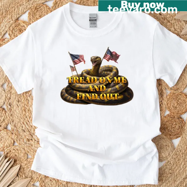Rattlesnake graphic with 'Tread On Me And Find Out' text on oversized t-shirt