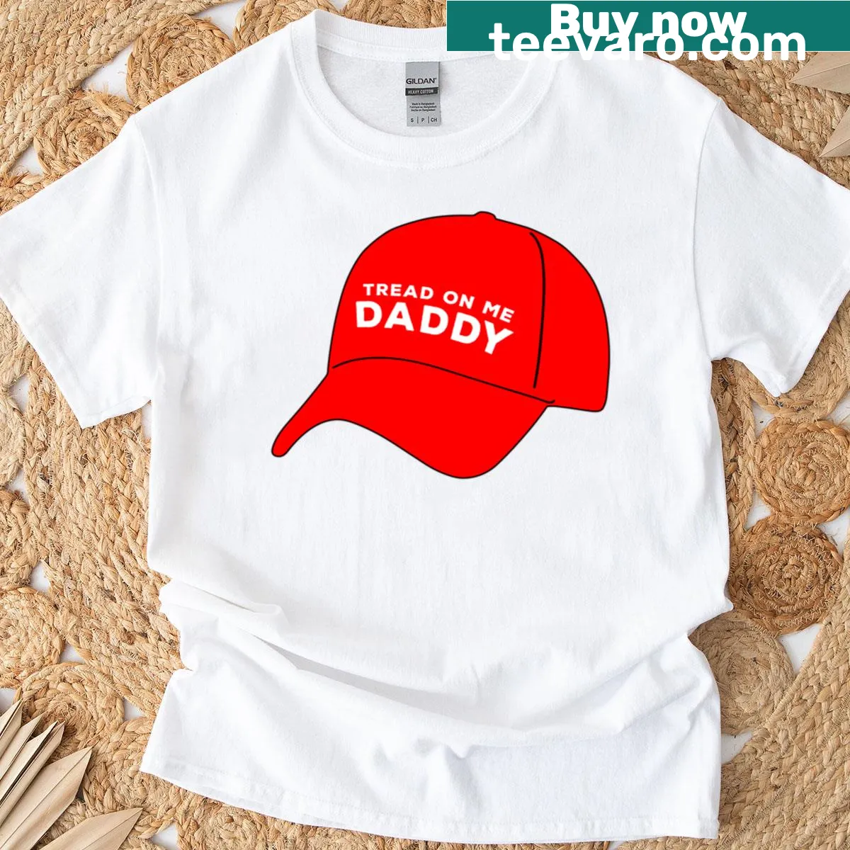 Oversized tee with humorous MAGA phrase and bold typography — on a men's t-shirt