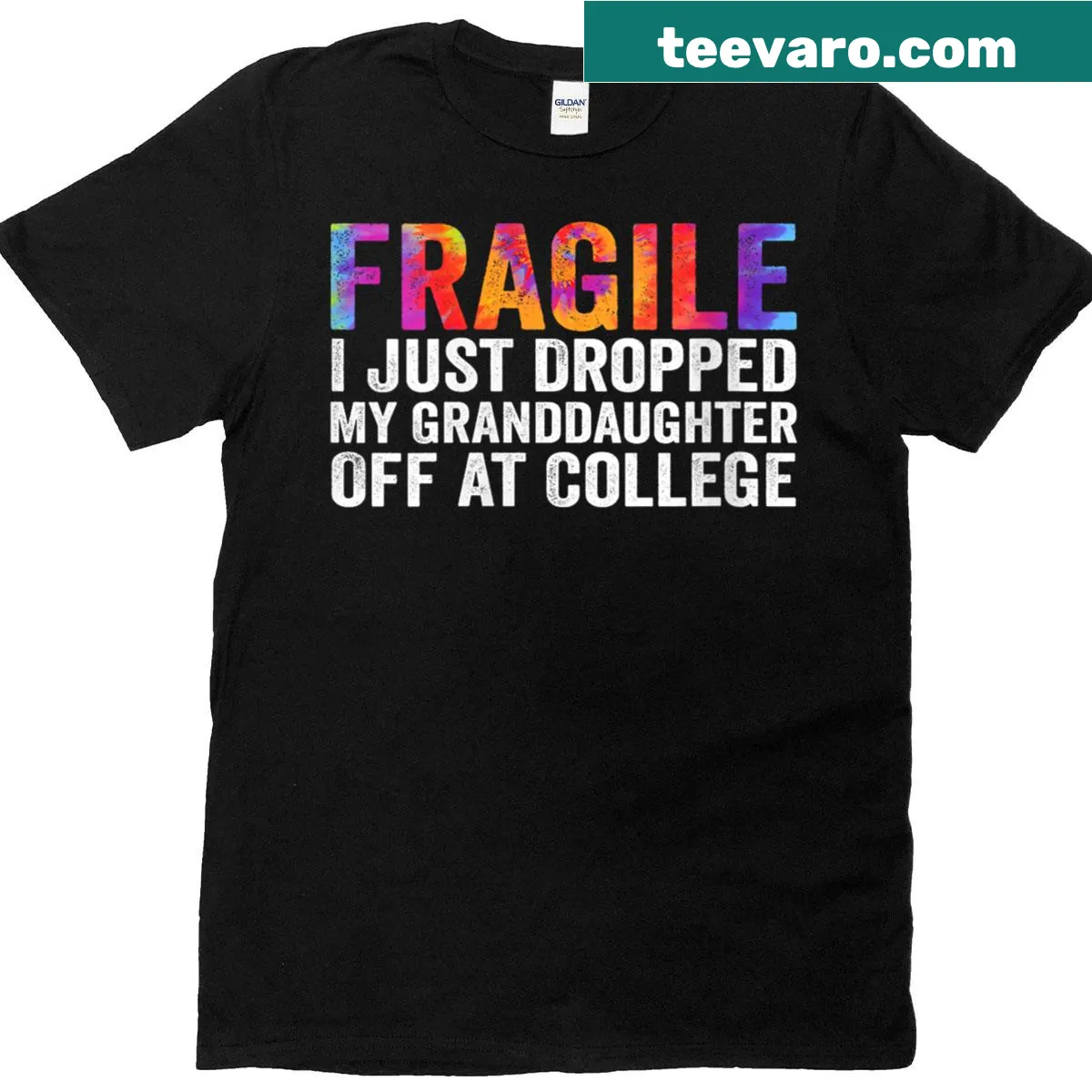 Funny T-shirt for moms about dropping granddaughter off at college — on a men's t-shirt