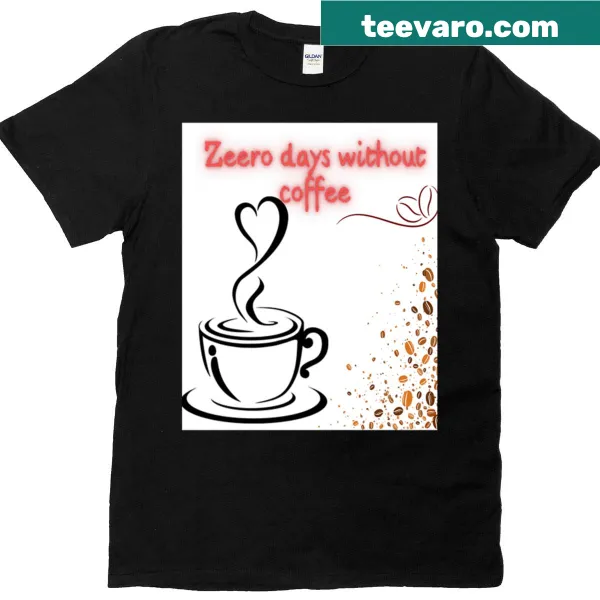 Oversized T-shirt with humorous coffee typo art design.