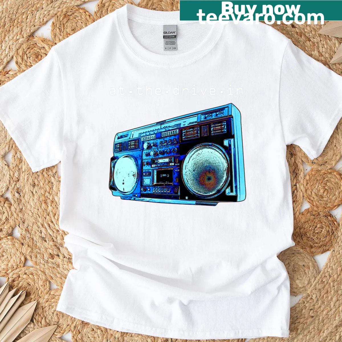 Nostalgic 80s and 90s design graphic T-shirt — on a men's t-shirt