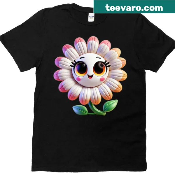 T-shirt featuring an adorable illustration of a daisy