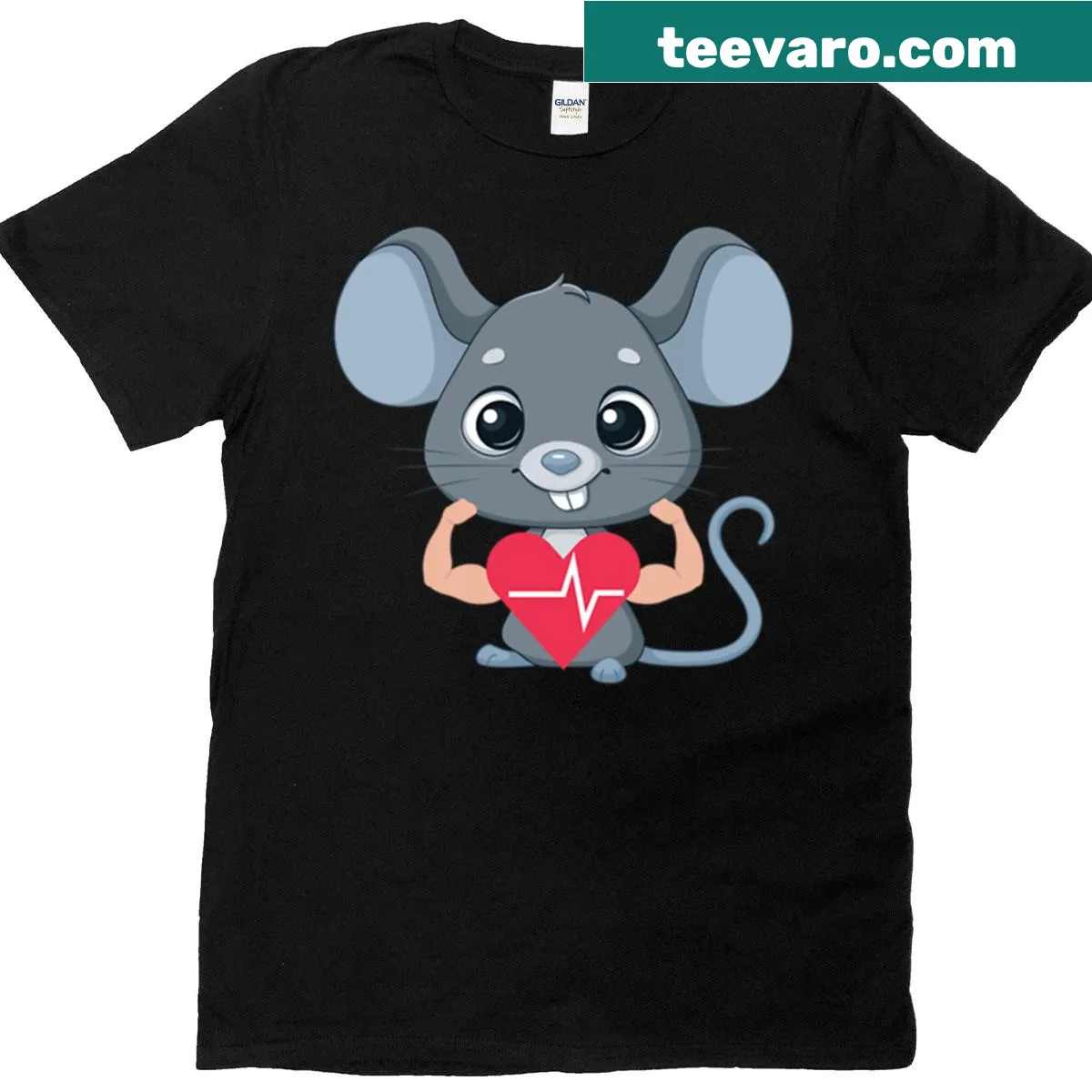 Cartoon athletic rat T-shirt with cute sporty design for kids — on a men's t-shirt