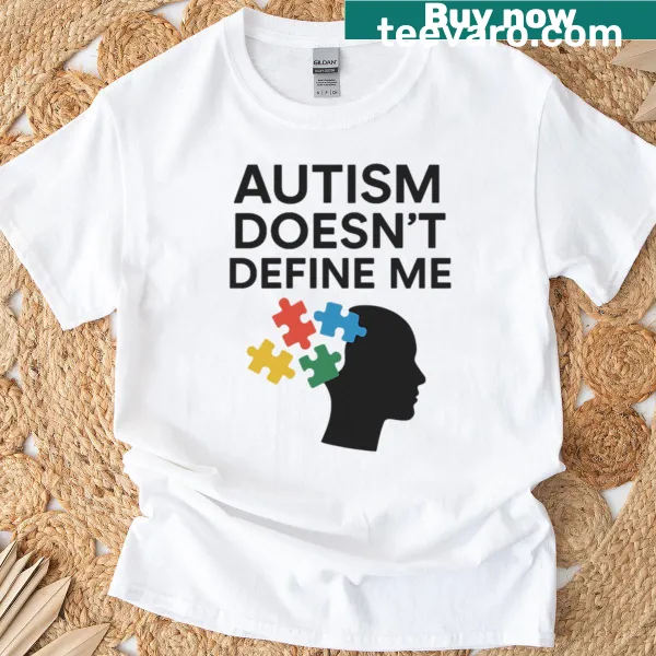 Puzzle head design t-shirt promoting autism awareness