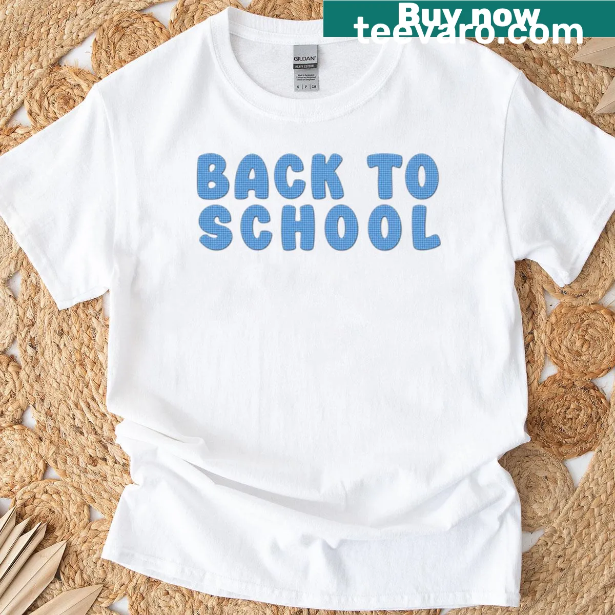 Cute cartoon illustration for back-to-school vibes on a t-shirt — on a men's t-shirt