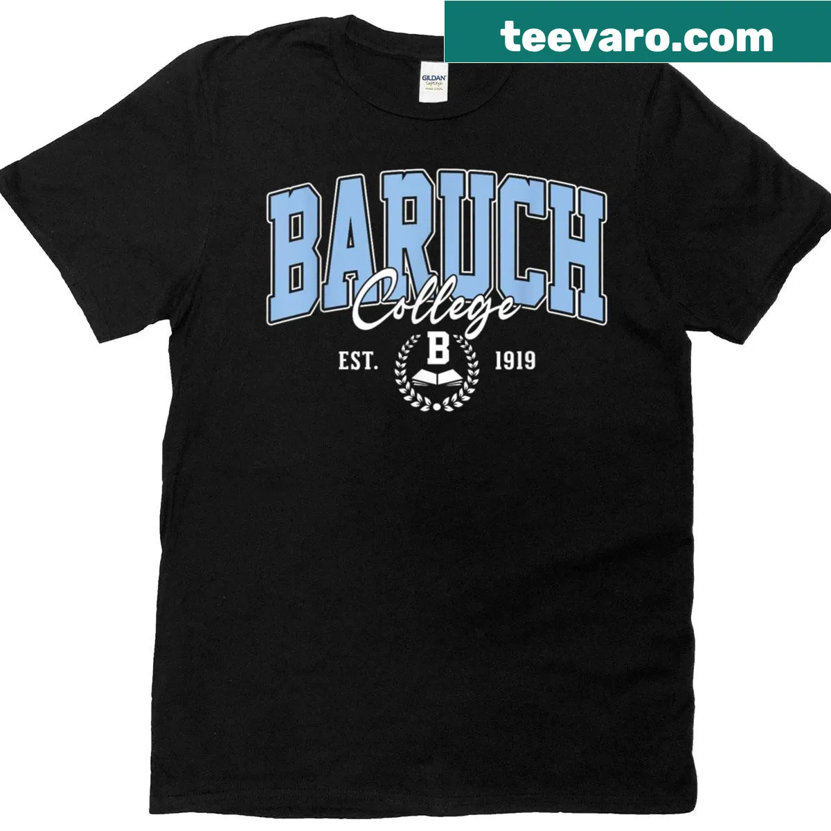 Vintage Baruch Tech University arch t-shirt for men and women — on a men's t-shirt