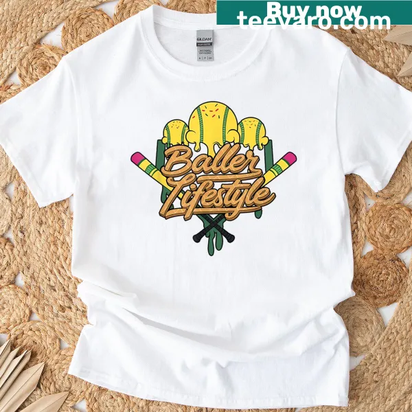 Children's T-shirt featuring baseball home plate and ice cream graphic