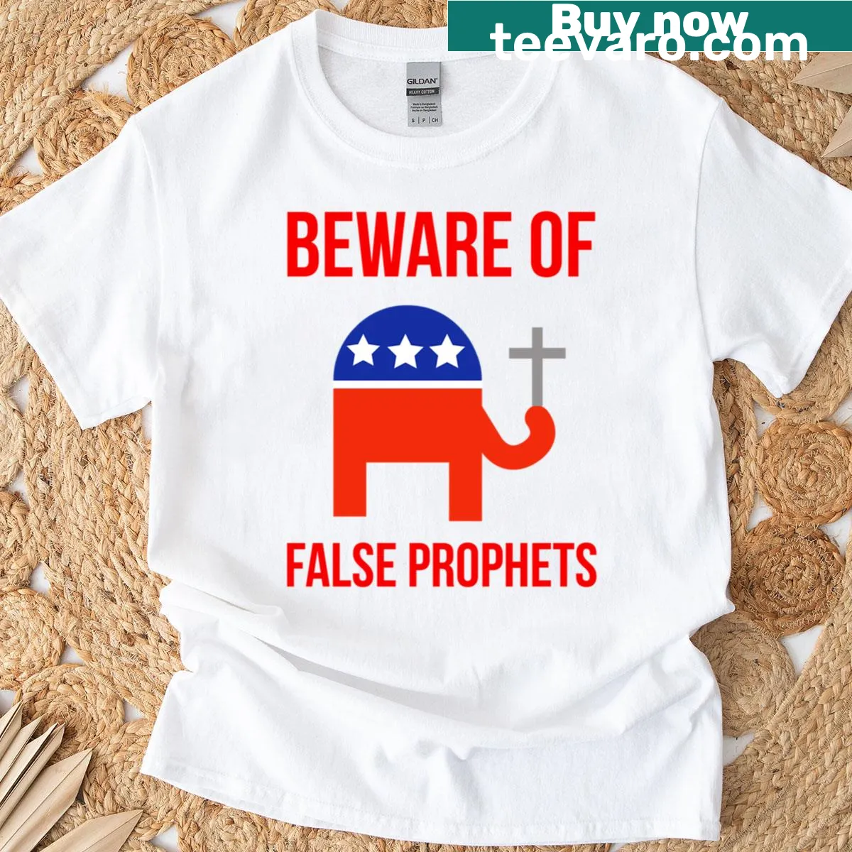 Thought-provoking Beware Of False Prophets T-shirt — on a men's t-shirt