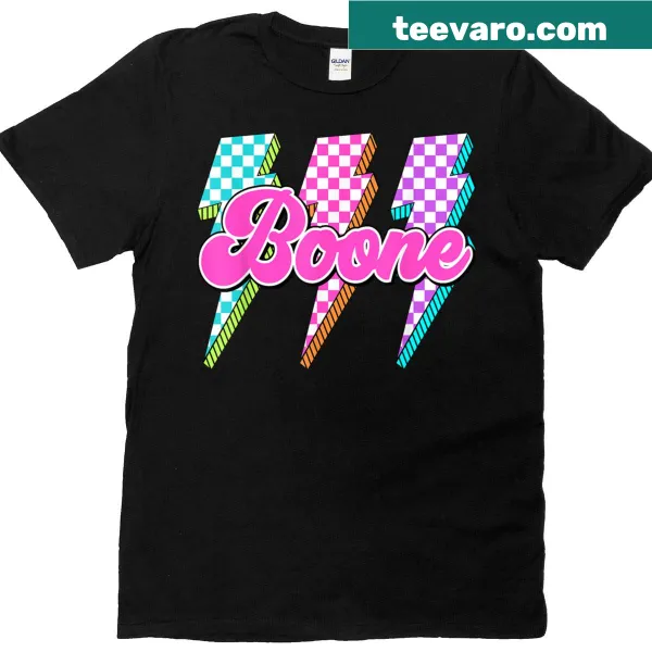 Vintage-style I Love Boone t-shirt with lightning bolt design