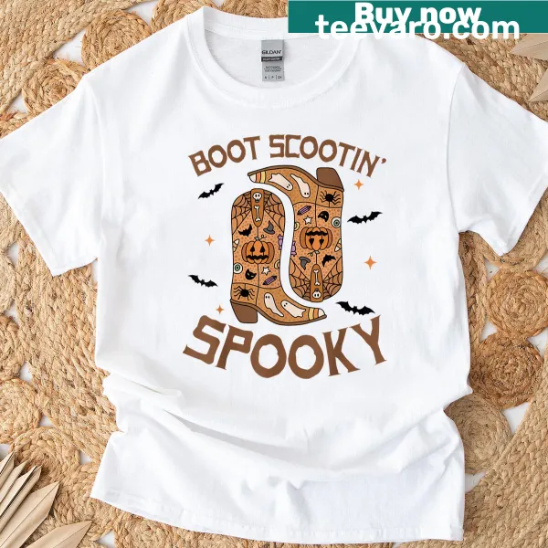 Fun Halloween Western themed T-shirt with cowgirl and cowboy