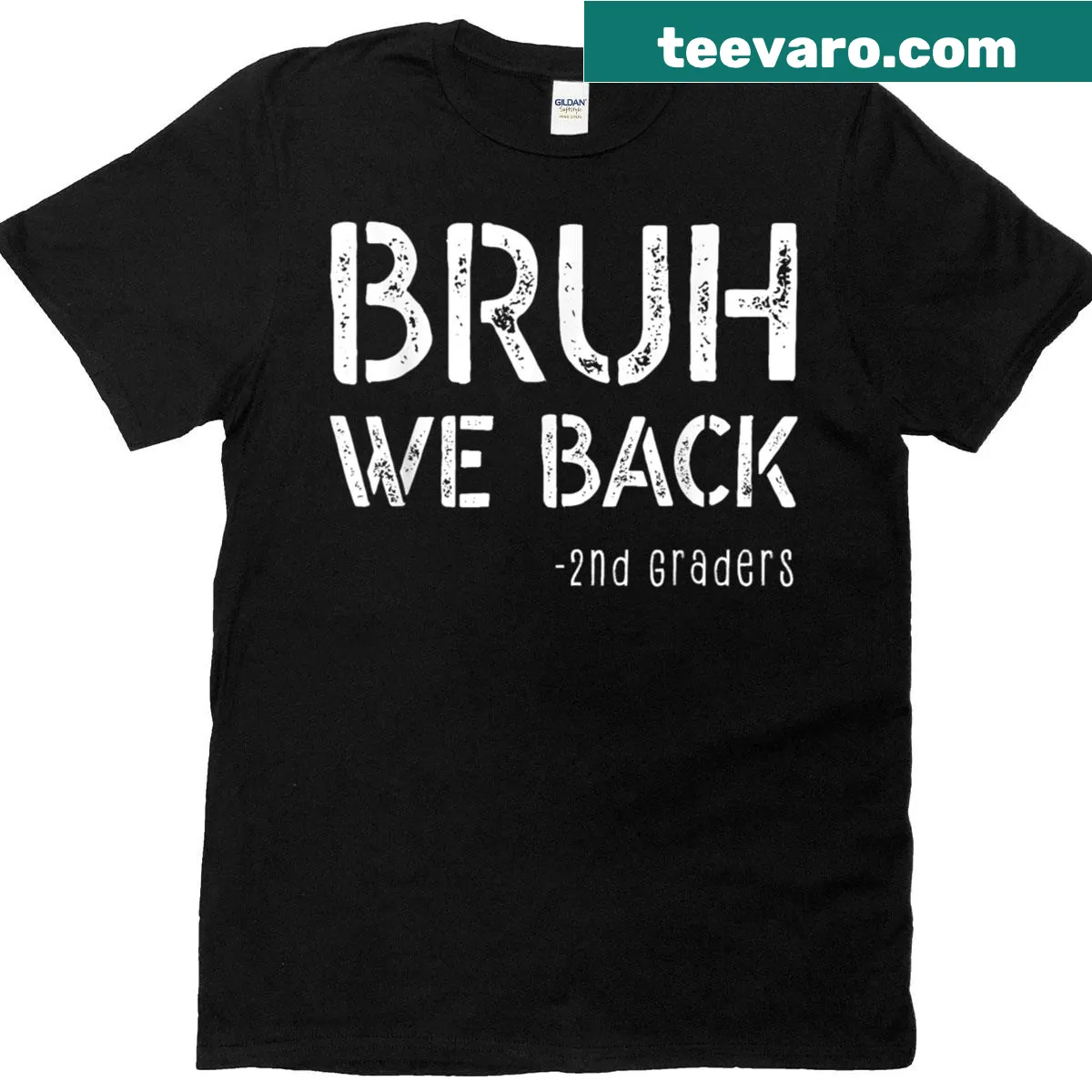 Fun graphic on Bruh We Back 2nd Grade t-shirt — on a men's t-shirt