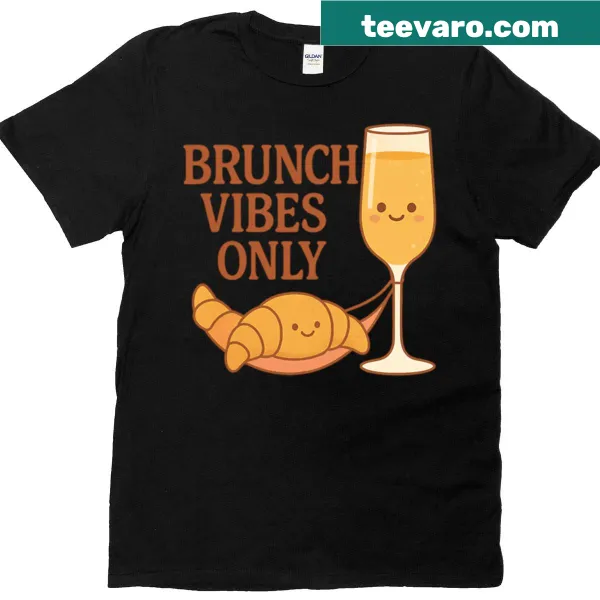 Playful illustration of brunch-themed T-shirt with 'Brunch Crunch' text