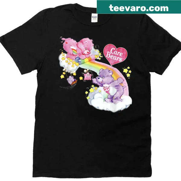 Care Bears shirt featuring colorful bears catching stars in a whimsical design