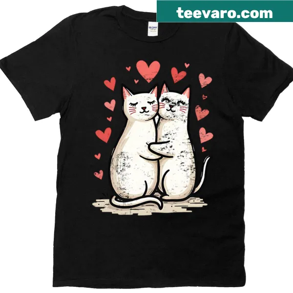 Heartfelt Cat Love t-shirt with playful typography