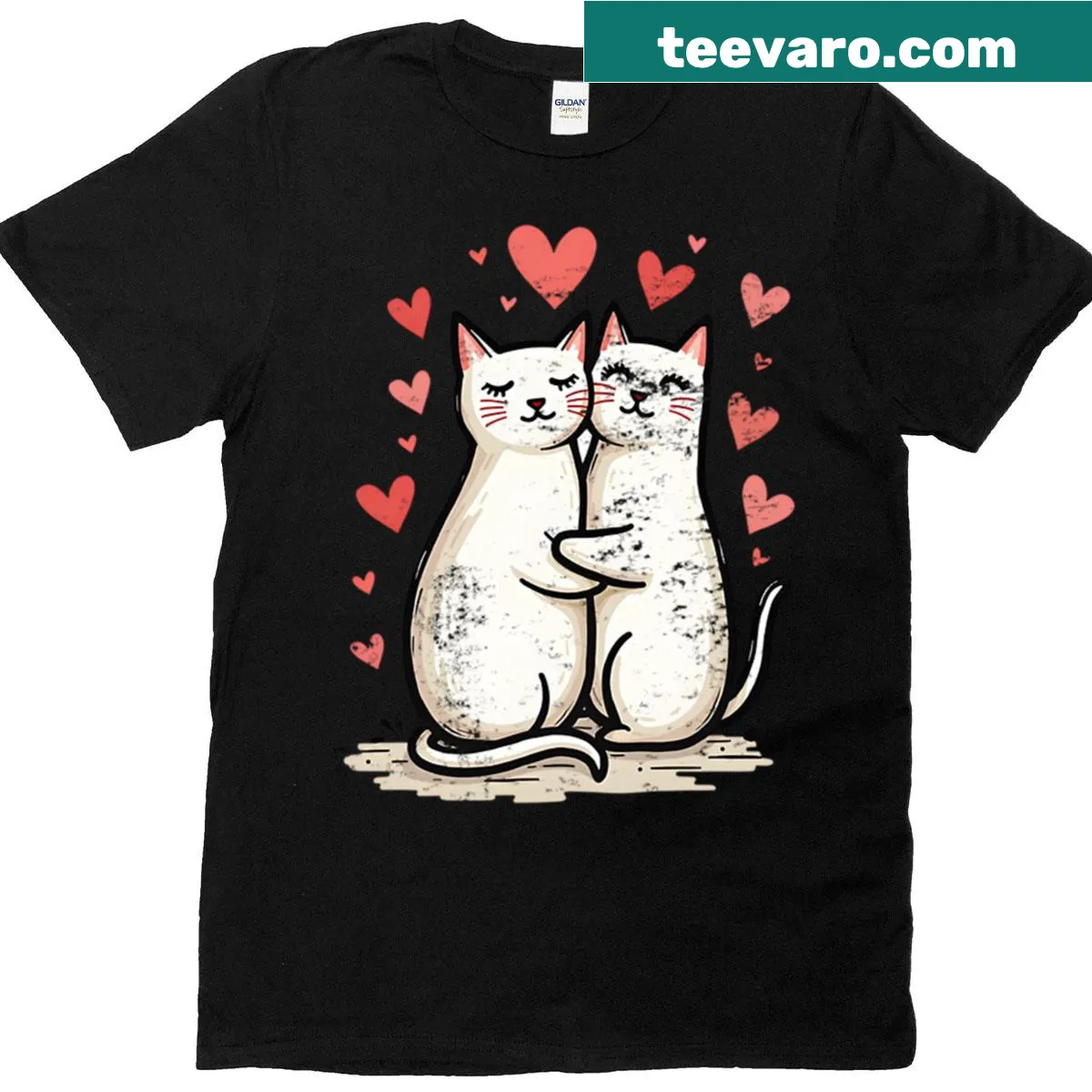 Heartfelt Cat Love t-shirt with playful typography — on a men's t-shirt