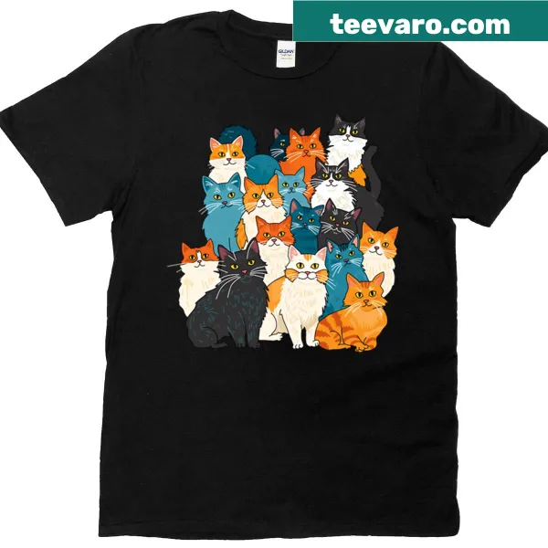 Vintage-style T-shirt with a cat portrait design