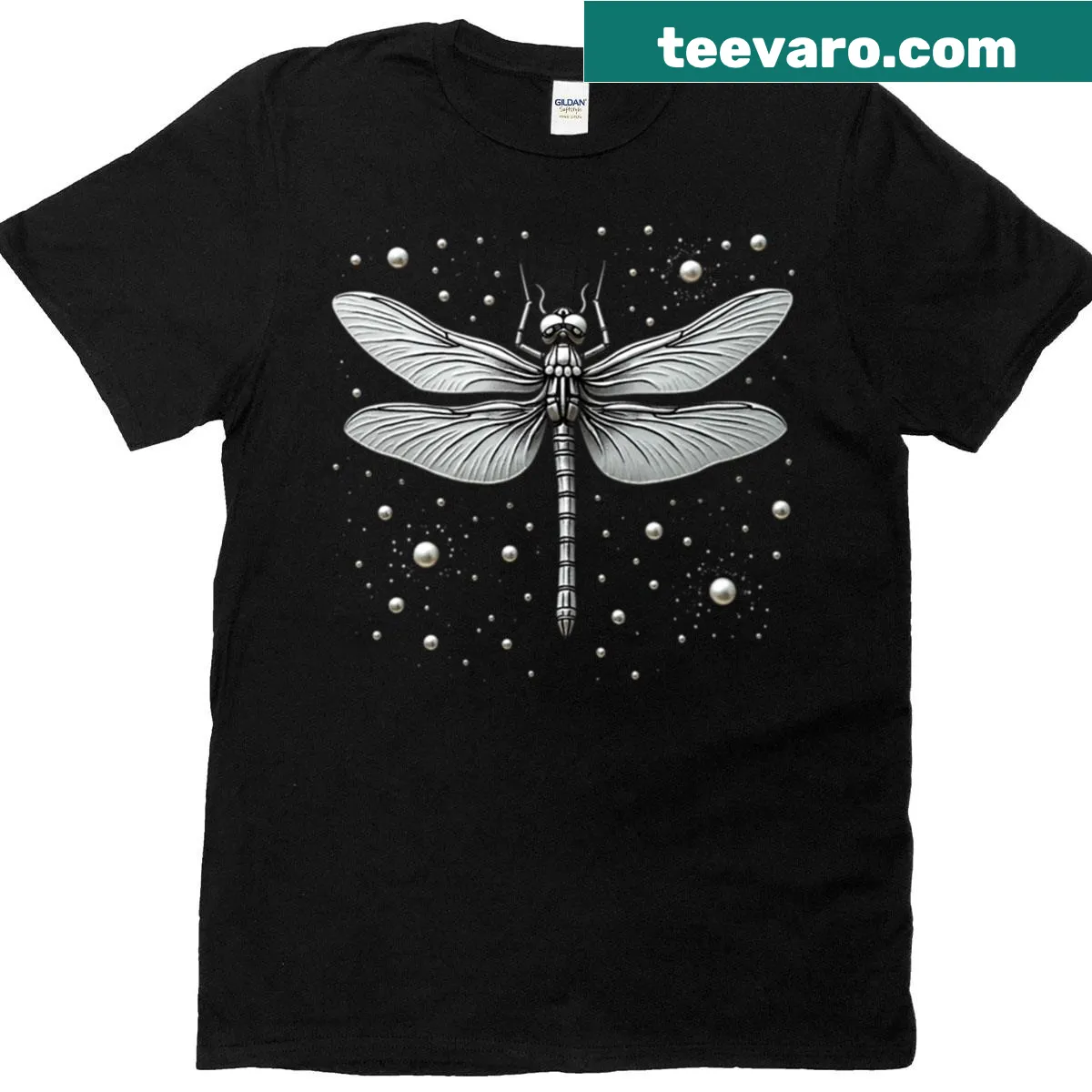 Celestial dragonfly design T-shirt with watercolor style — on a men's t-shirt