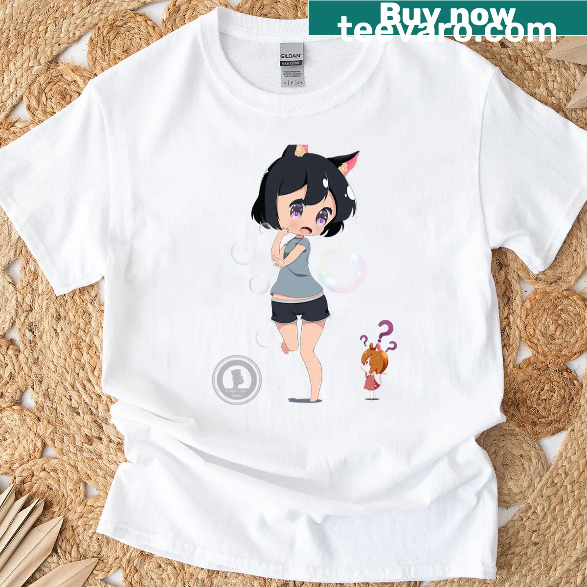 Cute cartoon chibi characters on a T-shirt — on a men's t-shirt