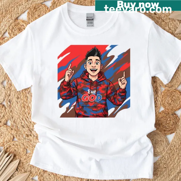 Christian-themed T-shirt promoting faith and local brands