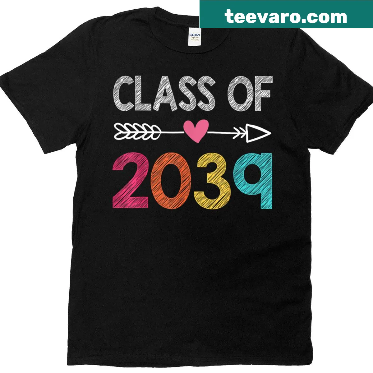 Inspirational Class of 2039 graduation T-shirt with growth theme — on a men's t-shirt