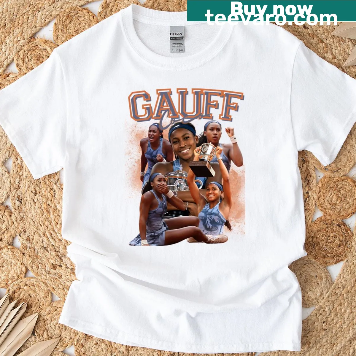 Vintage t-shirt featuring a retro style Coco Gauff design — on a men's t-shirt