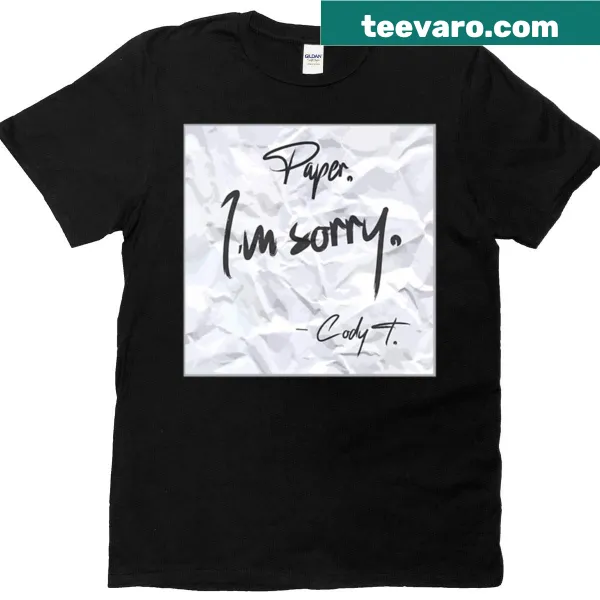 Funny typography t-shirt saying Cody T Paper