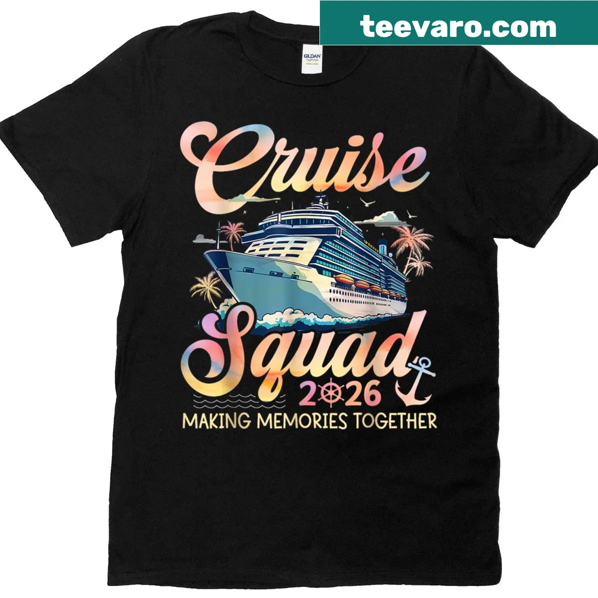 T-shirt with Cruise Squad 2026 text for family matching — on a men's t-shirt