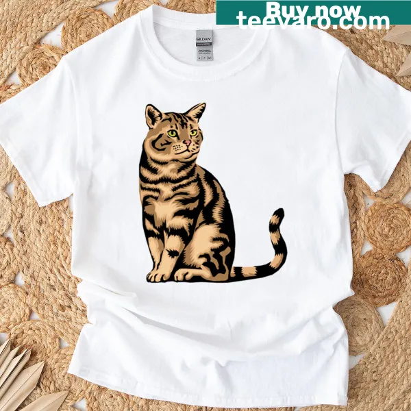 Cute cat illustration on a t-shirt