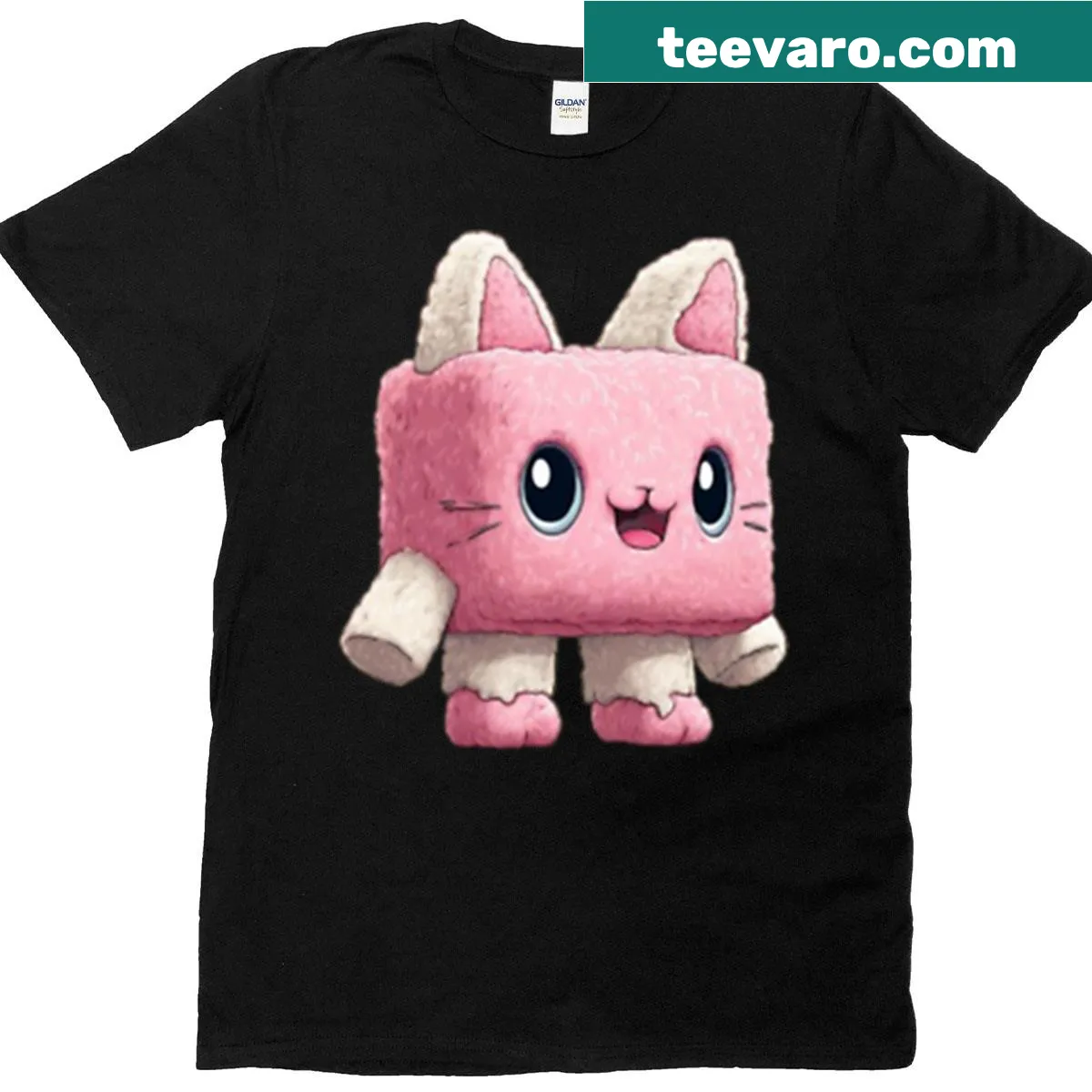 Adorable cat with a marshmallow illustration on a t-shirt — on a men's t-shirt