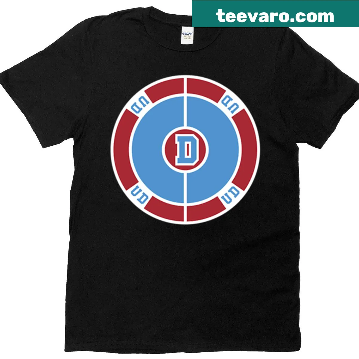 Artistic illustration of a basketball court floor design — on a men's t-shirt