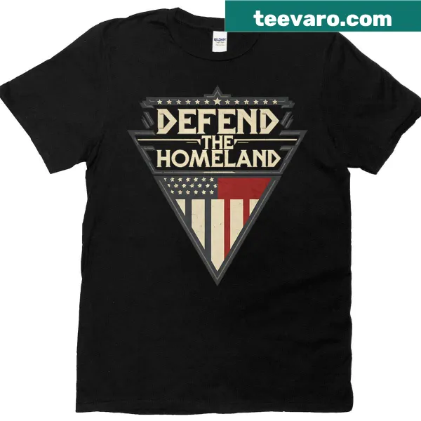 Vintage-style t-shirt featuring an American flag with sci-fi elements