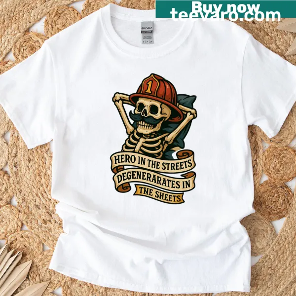 Edgy 'Degenerates In The Sheets' text on a T-shirt