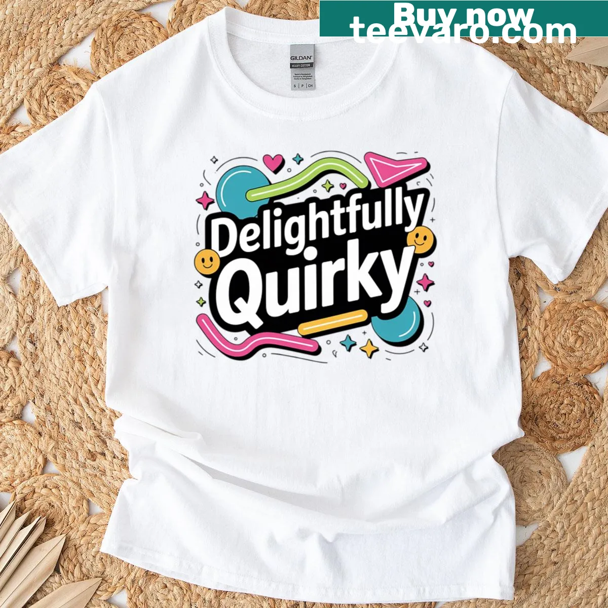 Whimsical typography design on a fun T-shirt — on a men's t-shirt