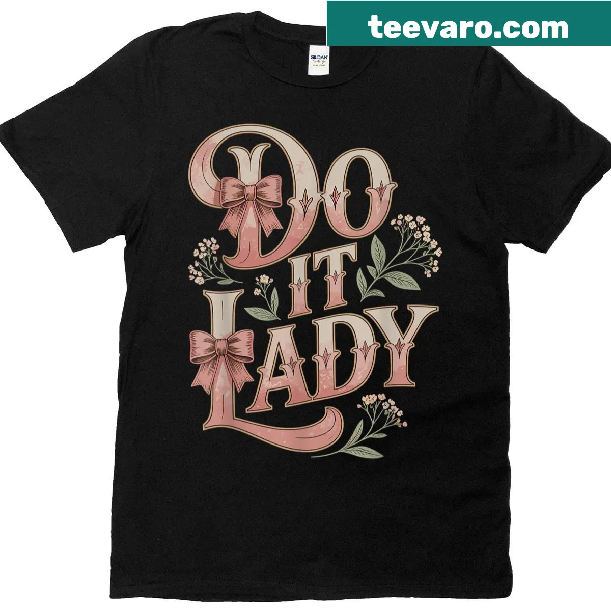 Vintage t-shirt with a hand-lettered design and pink bow graphic — on a men's t-shirt