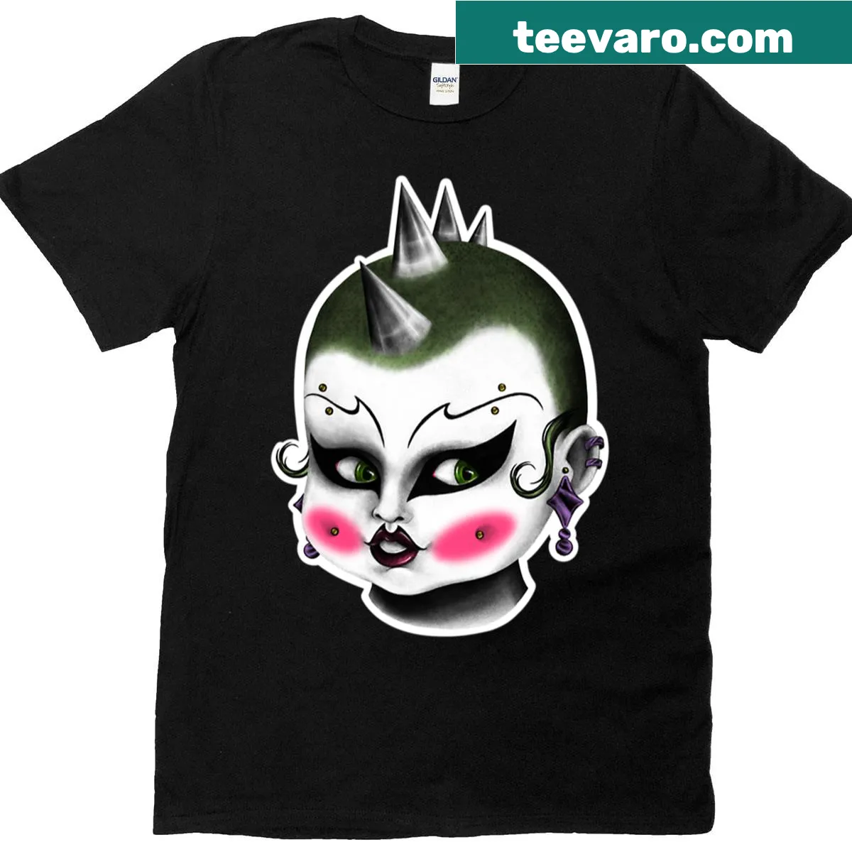 T-shirt featuring a playful punk-inspired graphic design. — on a men's t-shirt