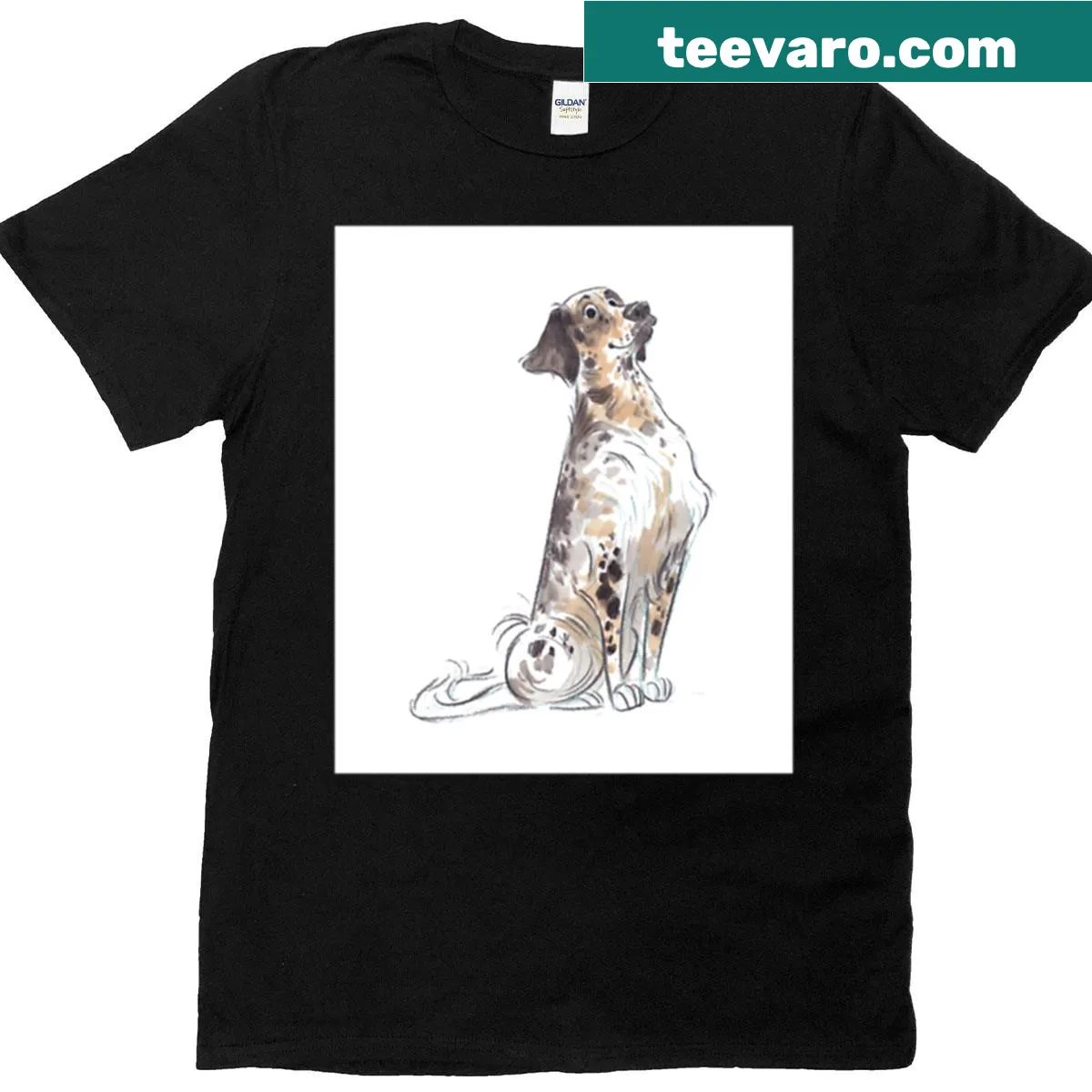Illustrated English Setter t-shirt celebrating the breed — on a men's t-shirt