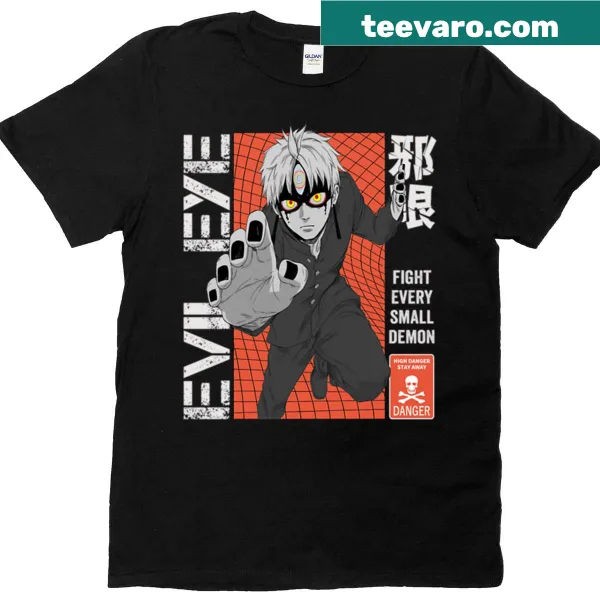 Unique evil eye design on a bold T-shirt.