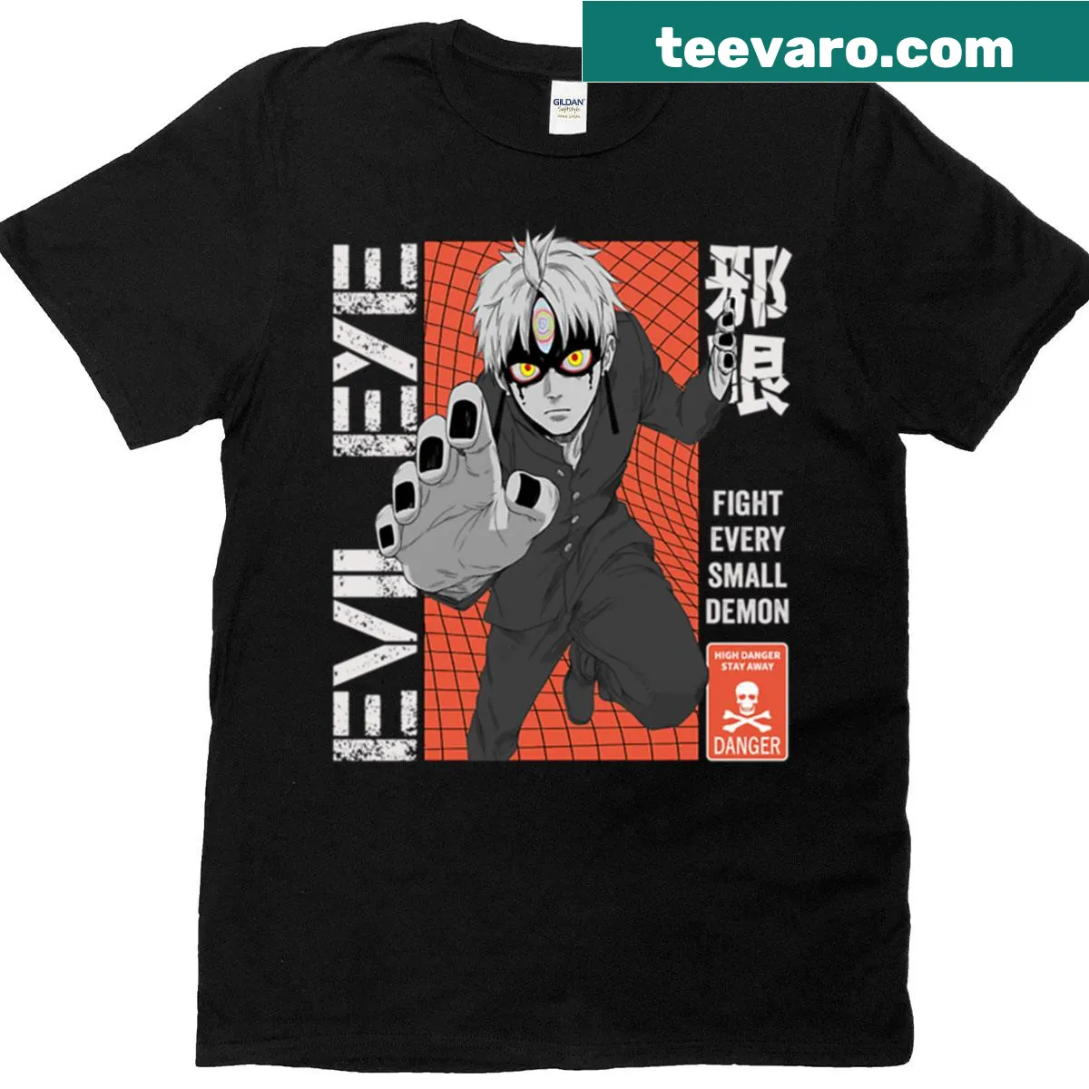 Unique evil eye design on a bold T-shirt. — on a men's t-shirt